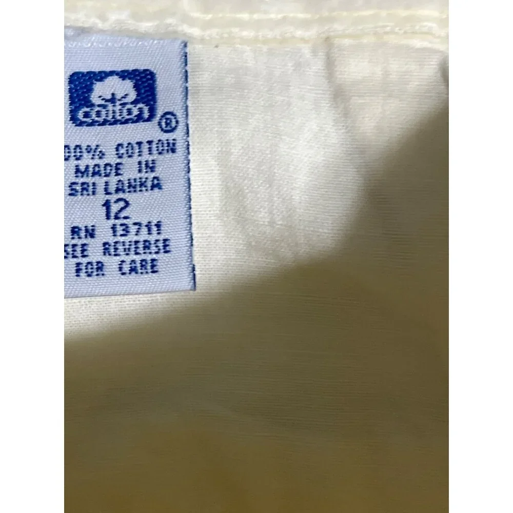 Marsh Landing Essentials Womens Corduroy‎ Pants Size 12 Cream High Waist Cotton